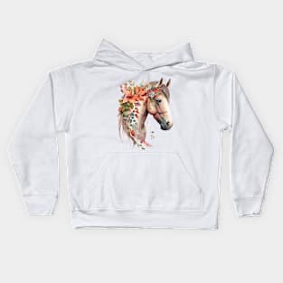 Watercolor Boho Horse Kids Hoodie